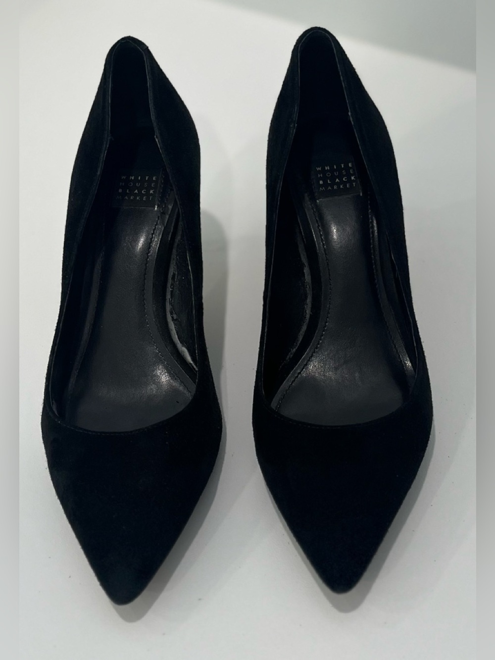 WHITE HOUSE BLACK MARKET PHOEBE BLACK SUEDE Pumps, Size 8